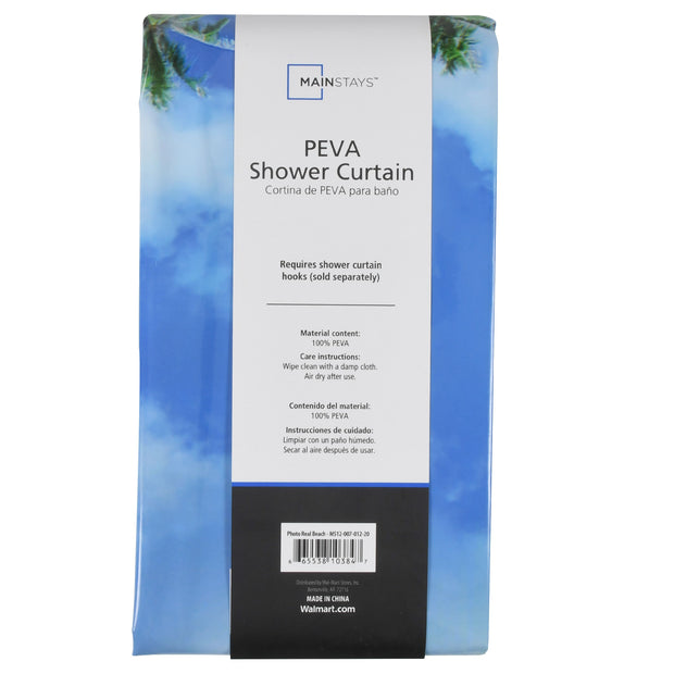 Photoreal Beach PEVA Shower Curtain, 70" x 71"