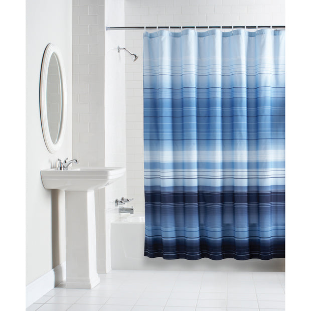 Ombre Stripe Fabric Shower Curtain, 70" x 71"