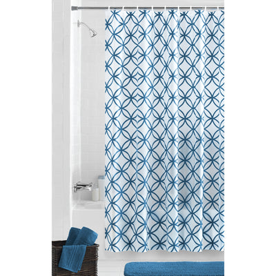 Hadley Blue Waterproof PEVA Shower Curtain