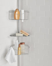 Tension Pole Shower Caddy, Satin Nickel