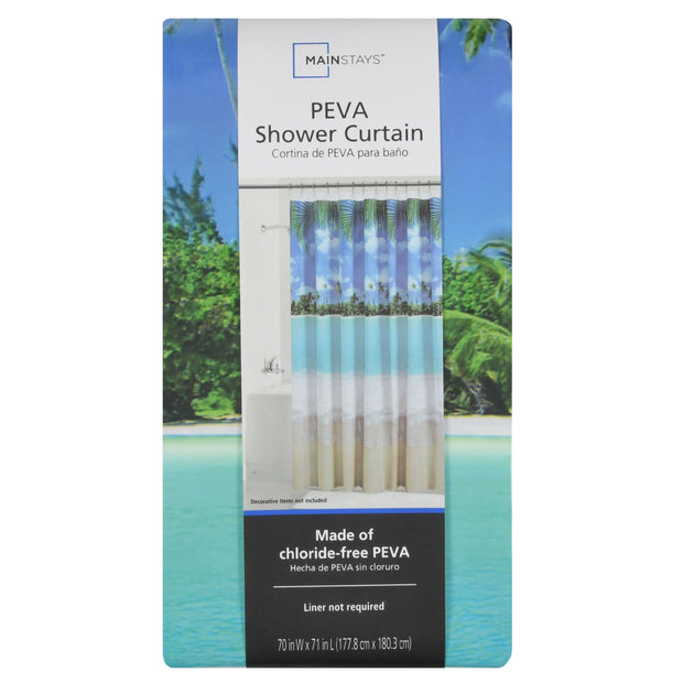Photoreal Beach PEVA Shower Curtain, 70" x 71"