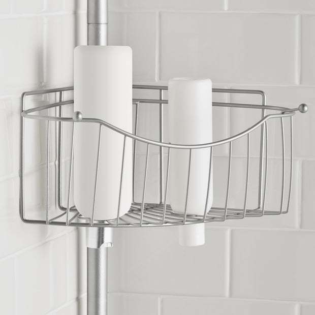 Tension Pole Shower Caddy, Satin Nickel
