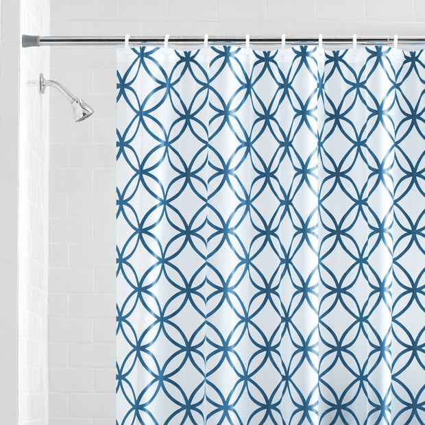 Hadley Blue Waterproof PEVA Shower Curtain